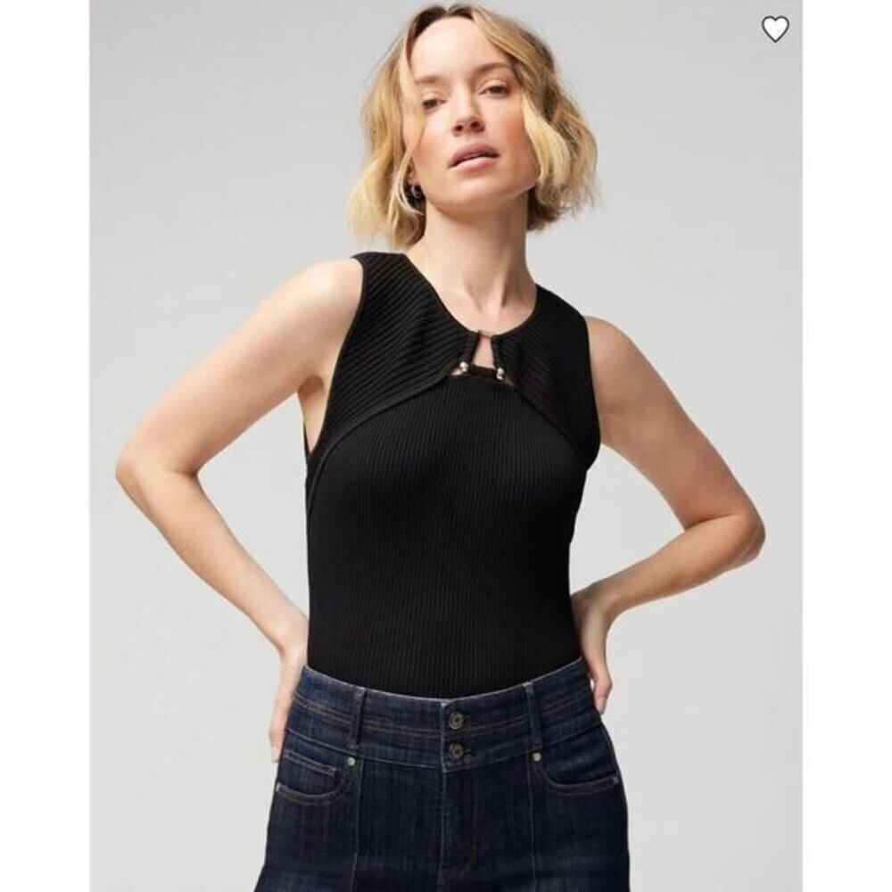 New! White House Black Market Sleeveless Hardware Tank black, size XL